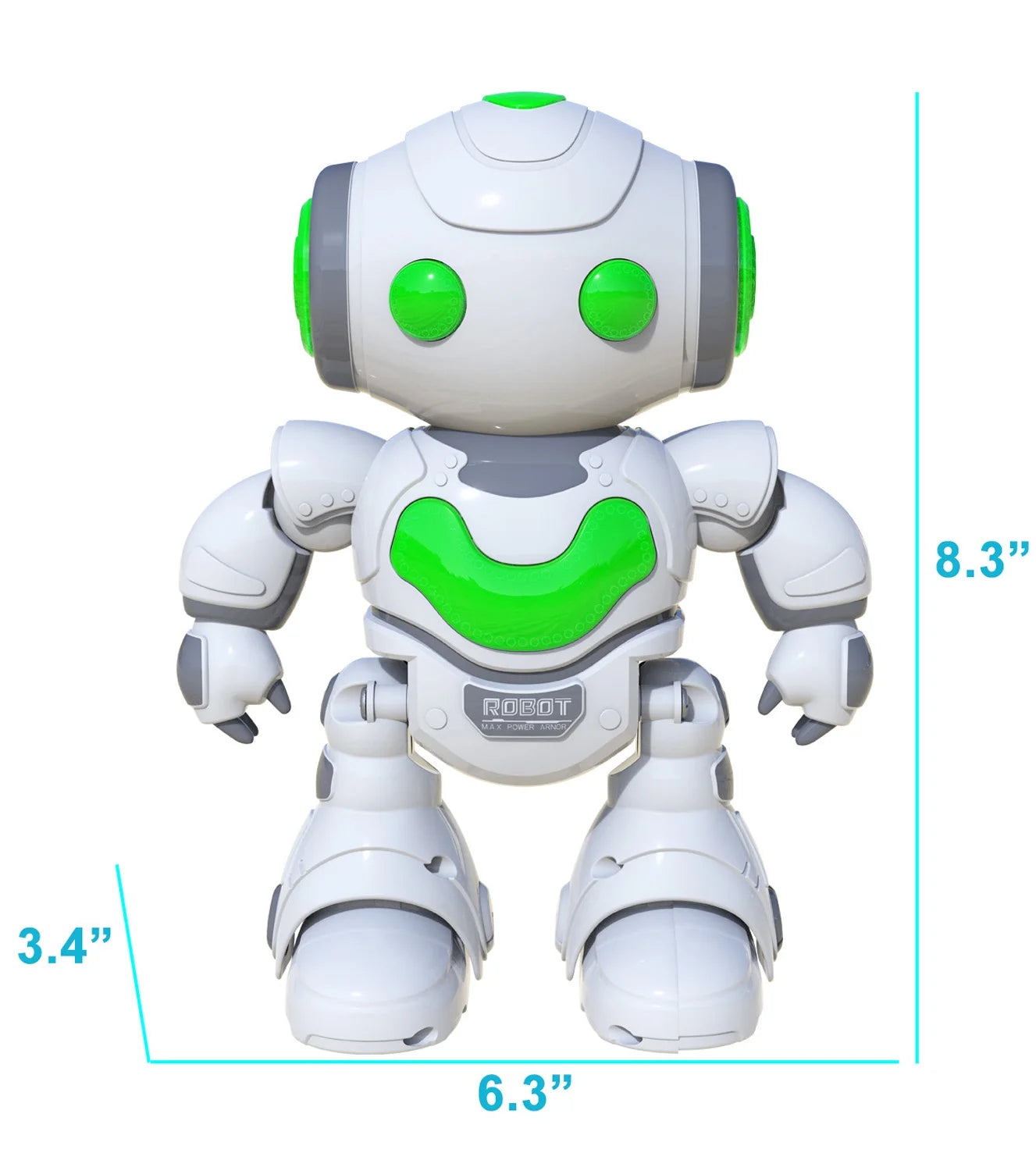 Robot Toy for Kids,Rc Intelligent Educational Samrt Robot for Boys Girls, Music/Light,White