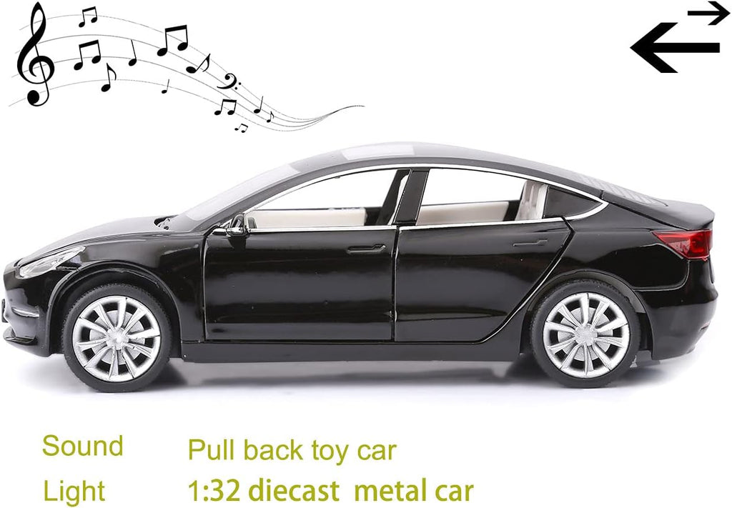 Toy Cars Model 3 Diecast Metal Cars Pull Back Car for Boys Toys Age 3 - 8 Years Old (Black) …