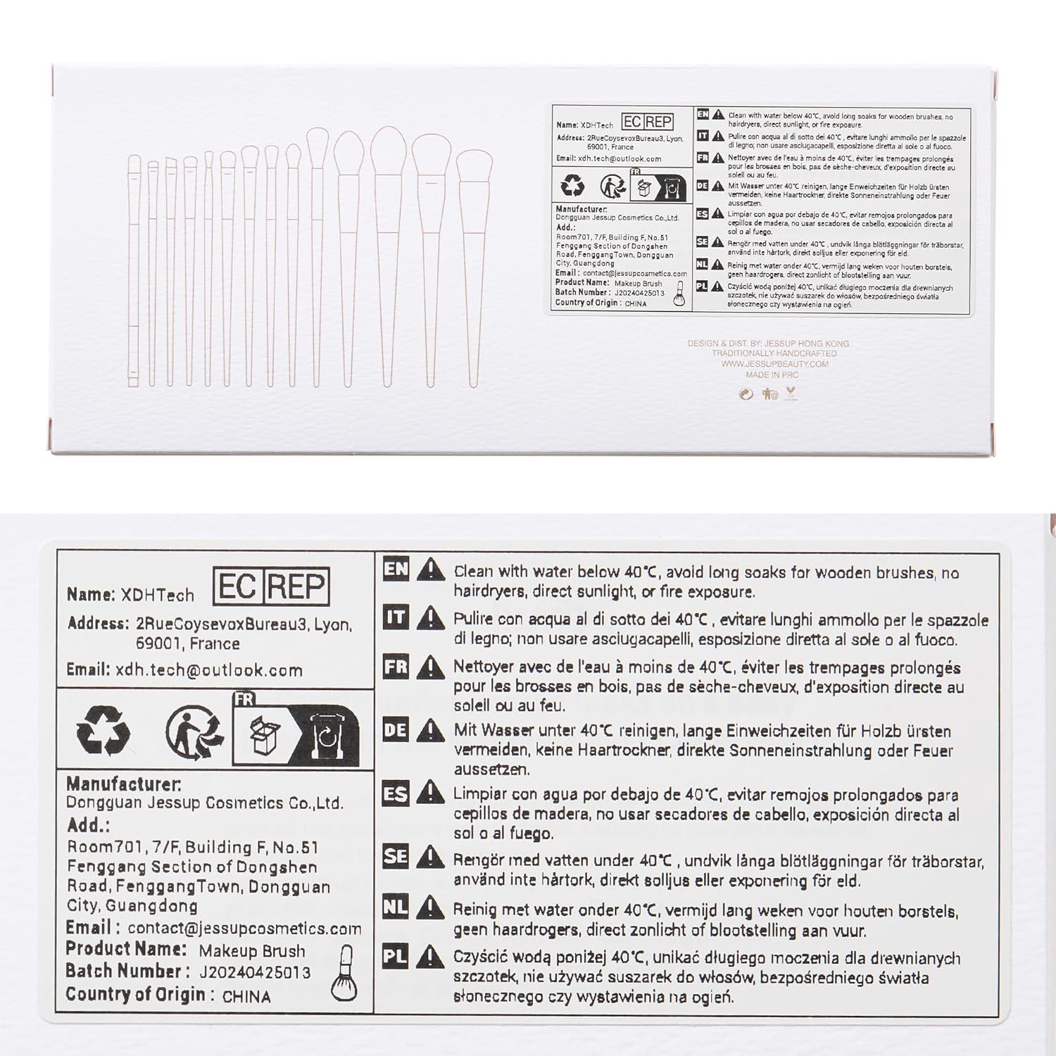 Makeup Brushes 14Pcs Makeup Brush Set Premium Synthetic Powder Foundation Contour Blush Concealer Eye Shadow Blending Liner Make up Brush Kit Light Grey T329