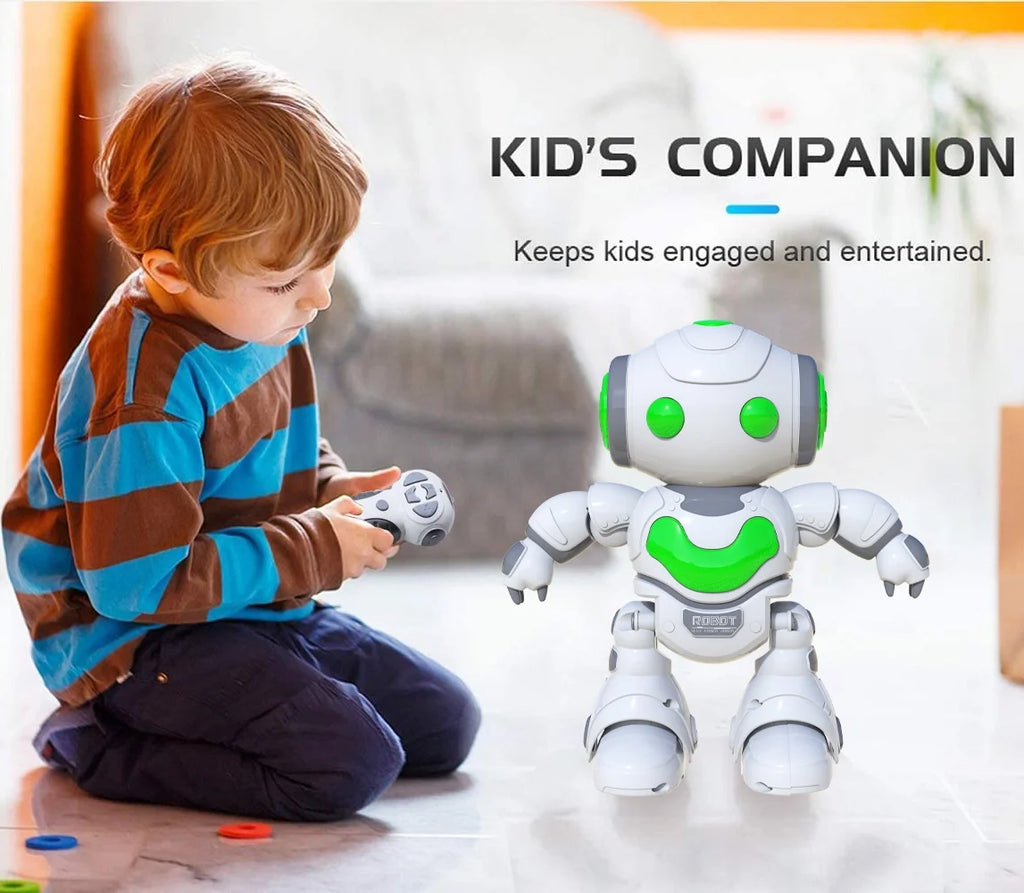 Robot Toy for Kids,Rc Intelligent Educational Samrt Robot for Boys Girls, Music/Light,White