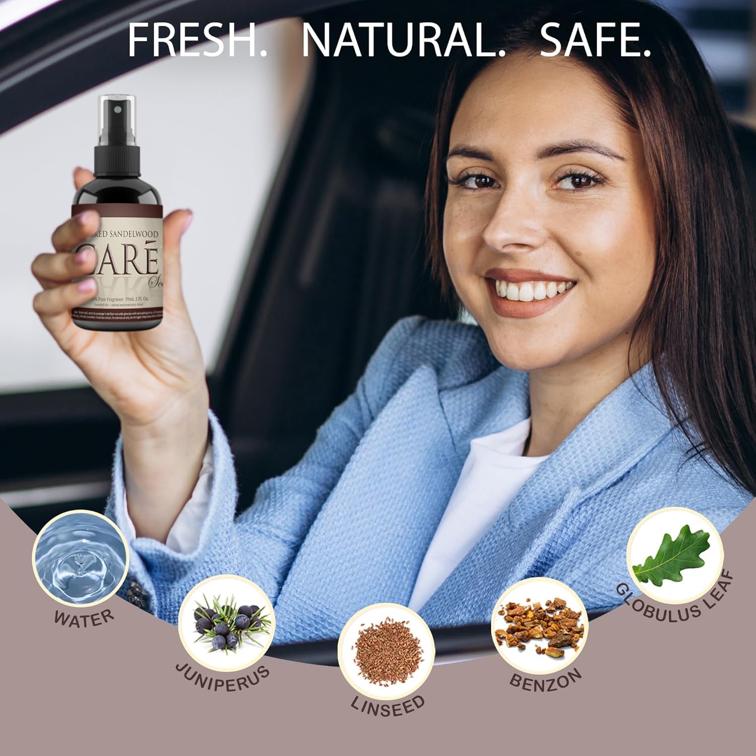 Scents Luxury Car Freshener, Long-Lasting Car Scent Spray, 2-Pack Car Scents Air Freshener, Car Fragrance to Freshen up Car, Smoked Sandalwood, 4 Fl Oz