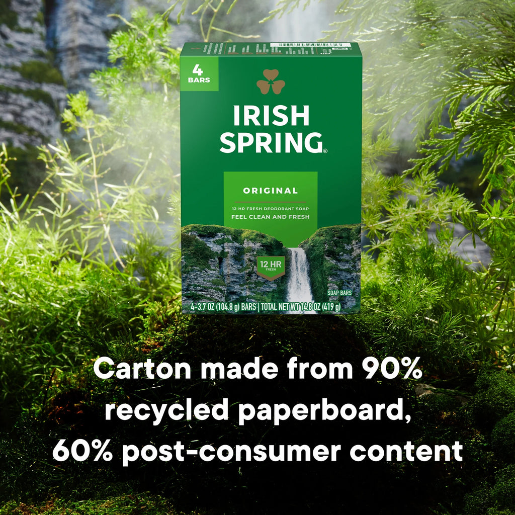 Original Deodorant Bar Soap for Men, with Flaxseed Oil, 3.7 Oz Bar (4 Pack)