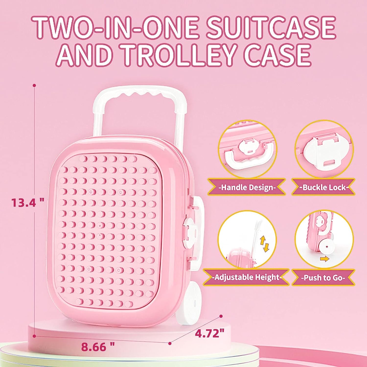 Toys for Girls, Flower Garden Building Toys with Trolley Case Toys for Age 3-6 Years Old Girls