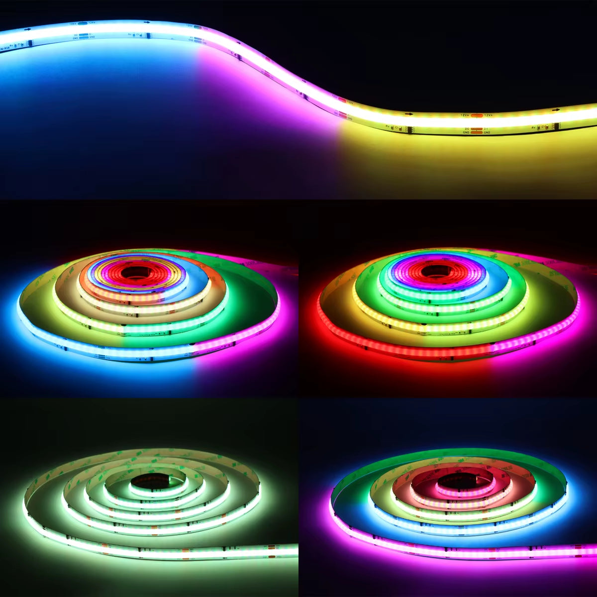 Smart WS2811 RGB-IC COB LED Strip Decoration Light Tuya Dimmable Wifi Switch LED Tape Holiday Atmosphere Lamp for Room Decor