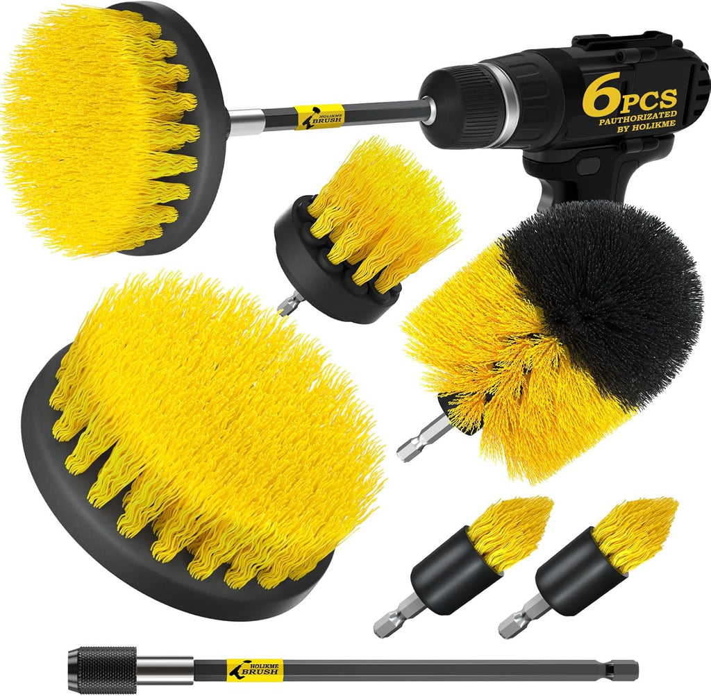 6Pack Drill Brush Power Scrubber Cleaning Brush Extended Long Attachment Set All