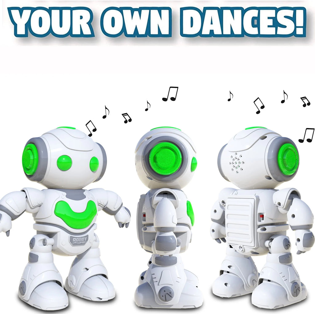 Robot Toy for Kids,Rc Intelligent Educational Samrt Robot for Boys Girls, Music/Light,White