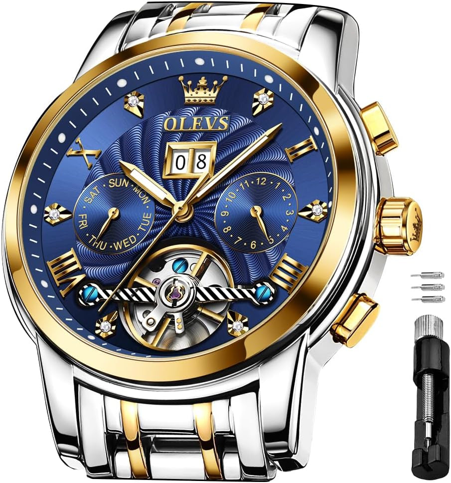 Blue Automatic Self Winding Wrist Watches for Men