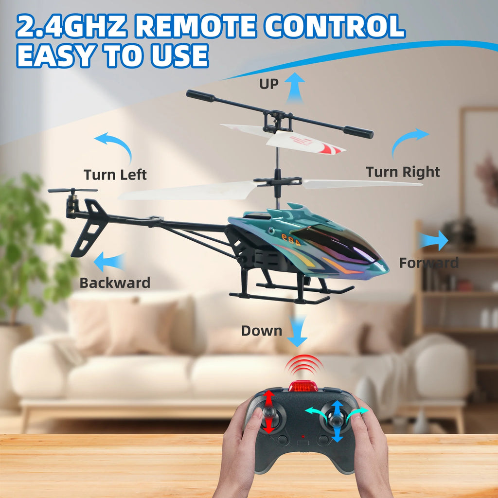 RC Helicopter, Radio Control Helicopter for Kids Dronecosmic Flying Orb Toy 2.4Ghz RC Aircraft LED Light RC Toys for Kids Adults, Green