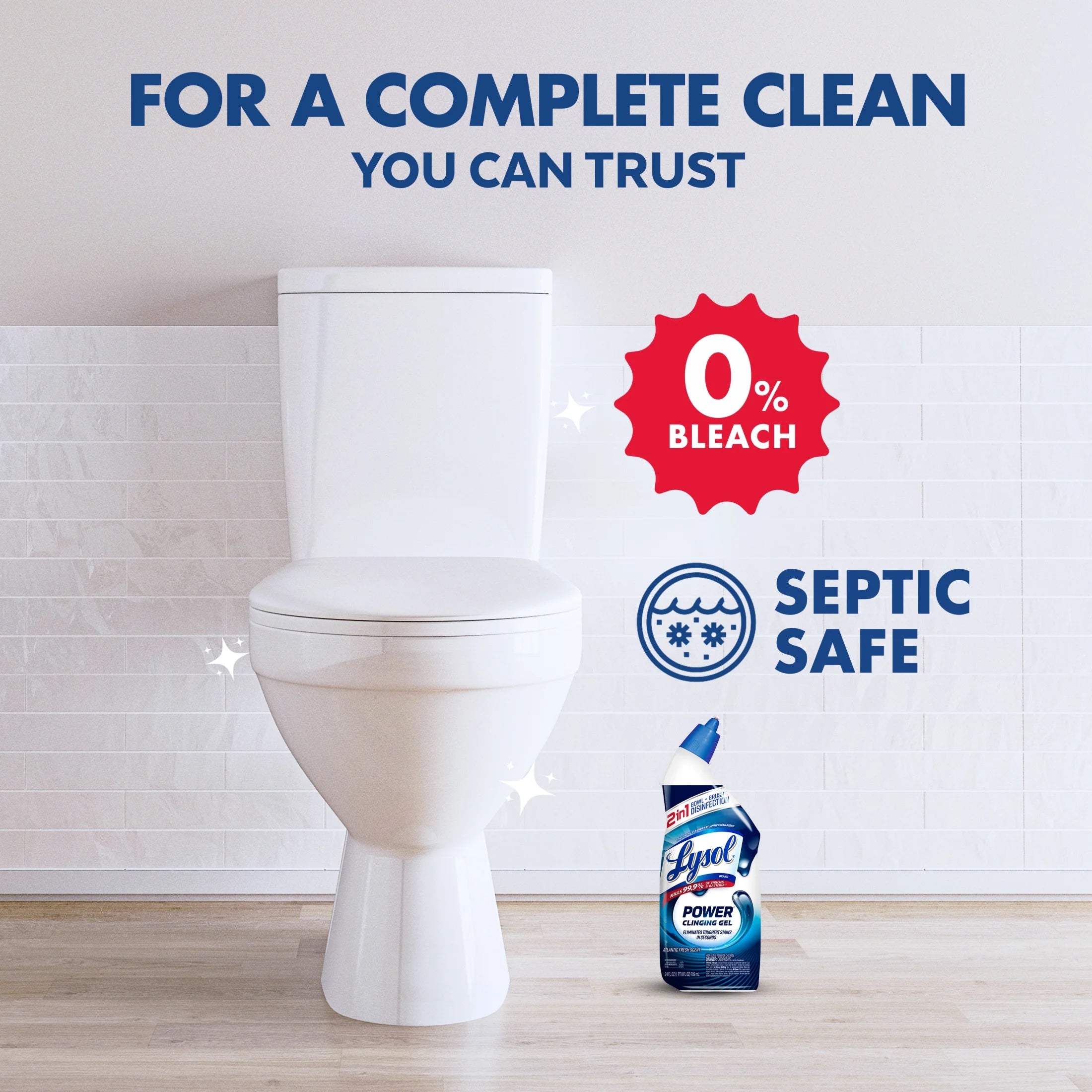 Power Toilet Bowl Cleaner Gels, Atlantic Fresh, 24 Fl Oz