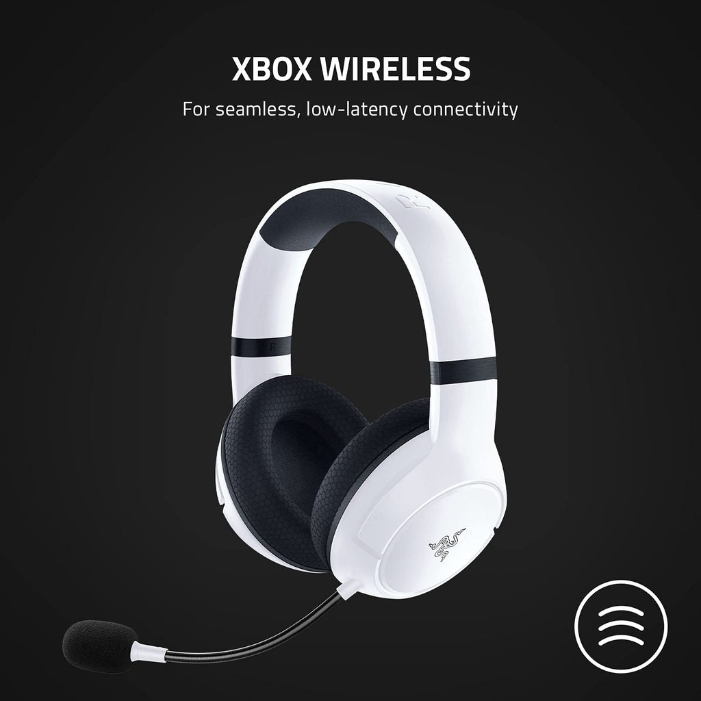 Kaira Wireless Gaming Headset for Xbox Series X|S, Xbox One: Triforce Titanium 50Mm Drivers - Cardioid Mic - Breathable Memory Foam Ear Cushions - EQ Pairing Button - Windows Sonic - White
