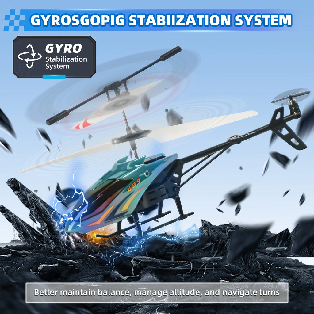 RC Helicopter, Radio Control Helicopter for Kids Dronecosmic Flying Orb Toy 2.4Ghz RC Aircraft LED Light RC Toys for Kids Adults, Green