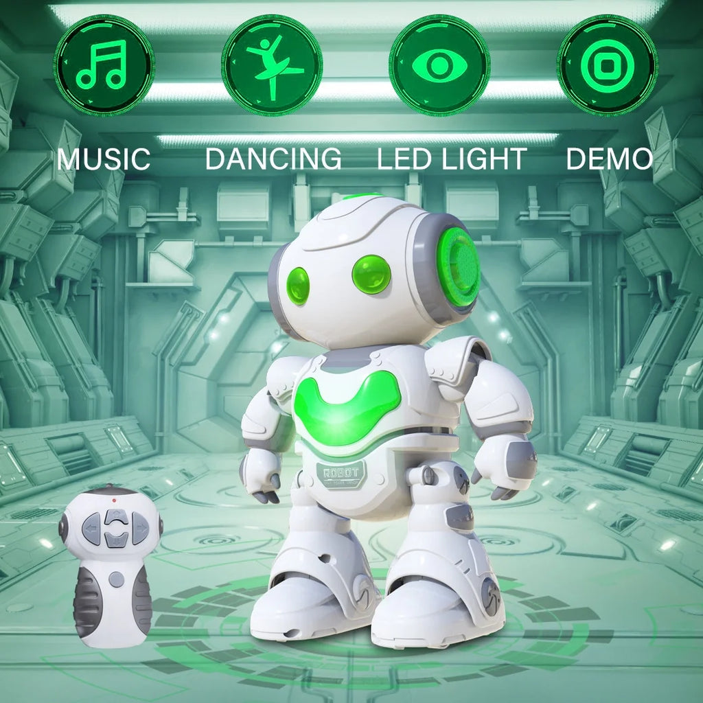 Robot Toy for Kids,Rc Intelligent Educational Samrt Robot for Boys Girls, Music/Light,White