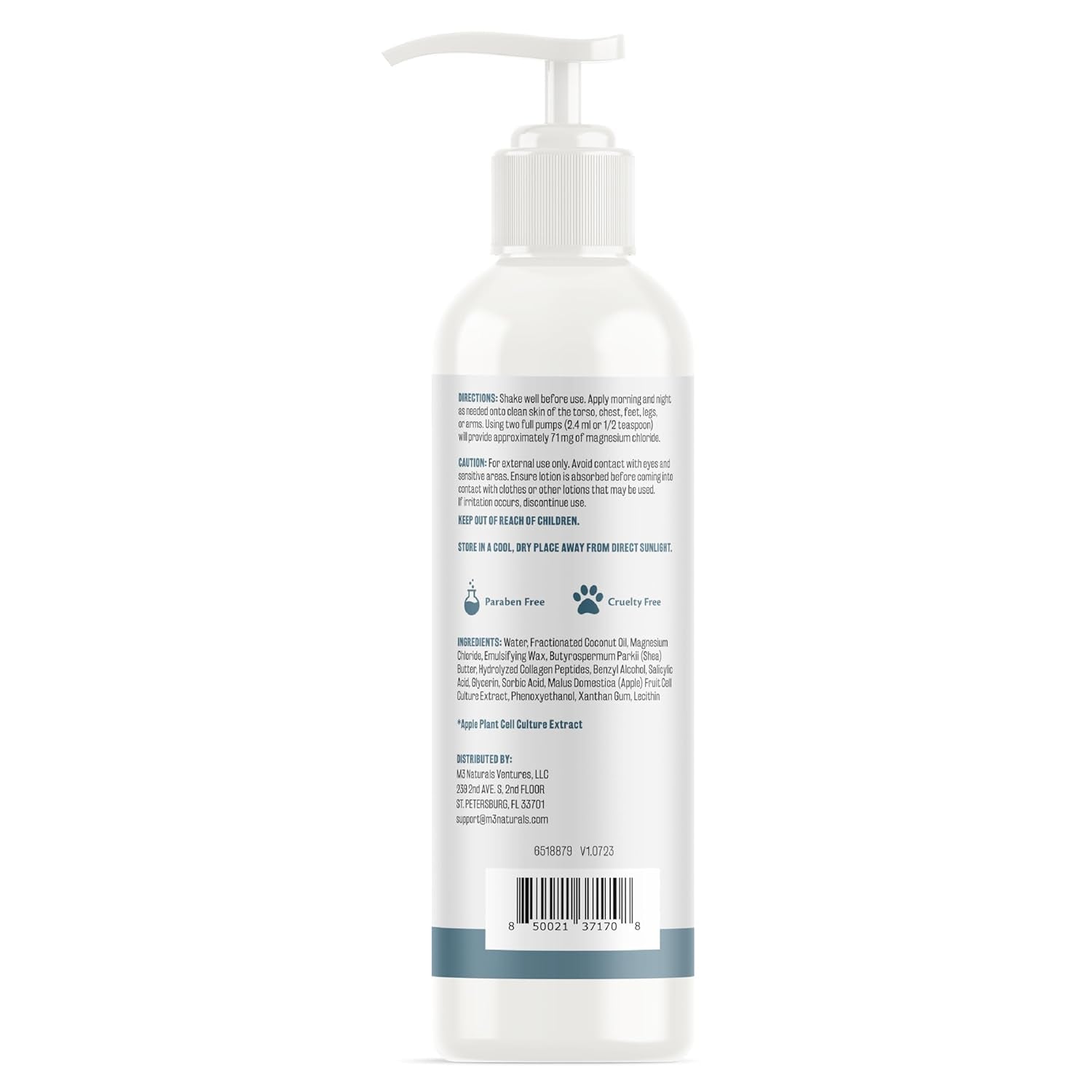 Unscented Magnesium Lotion for Sleep - Helps with Muscle Relaxation, Soothes Tired Legs, Supports Restful Nights, Moisturizes & Hydrates Skin - 8 Fl Oz - Magnesium Cream, Butter, Topical Magnesium