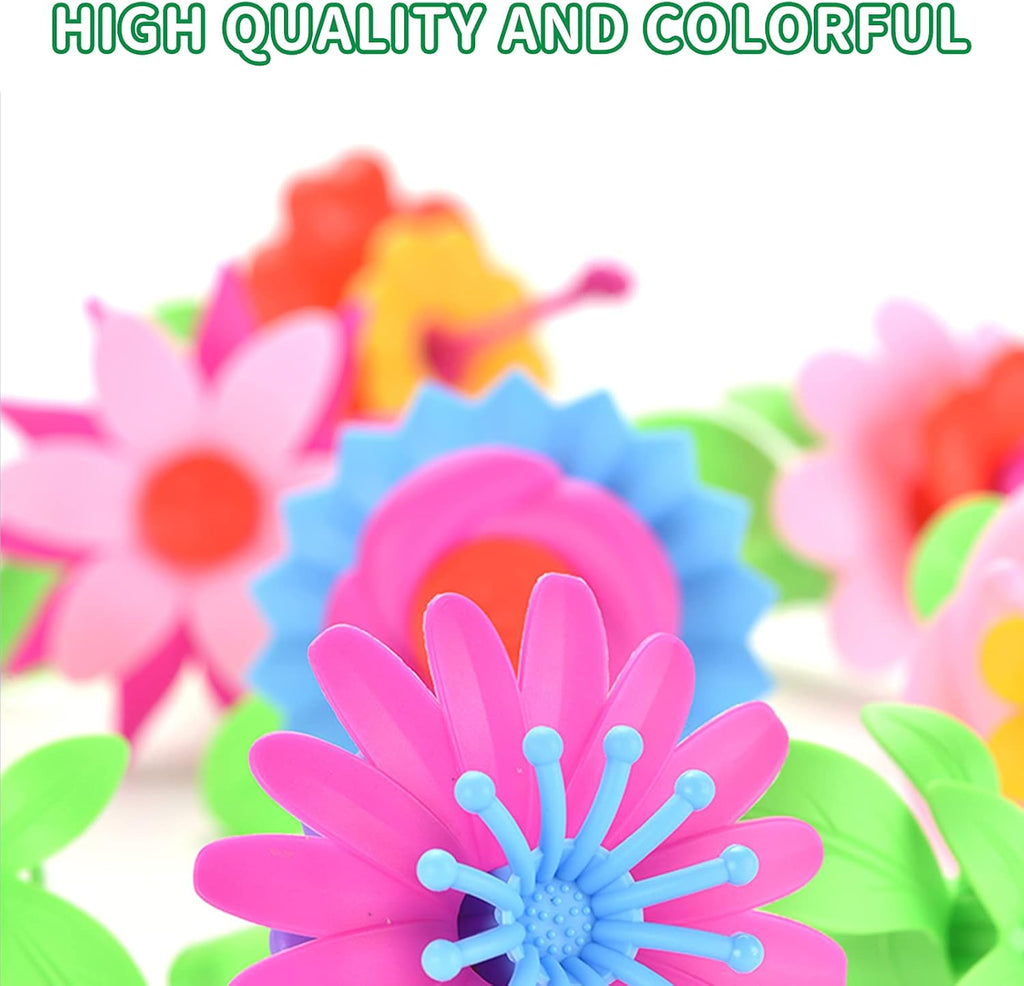 Toys for Girls, Flower Garden Building Toys with Trolley Case Toys for Age 3-6 Years Old Girls