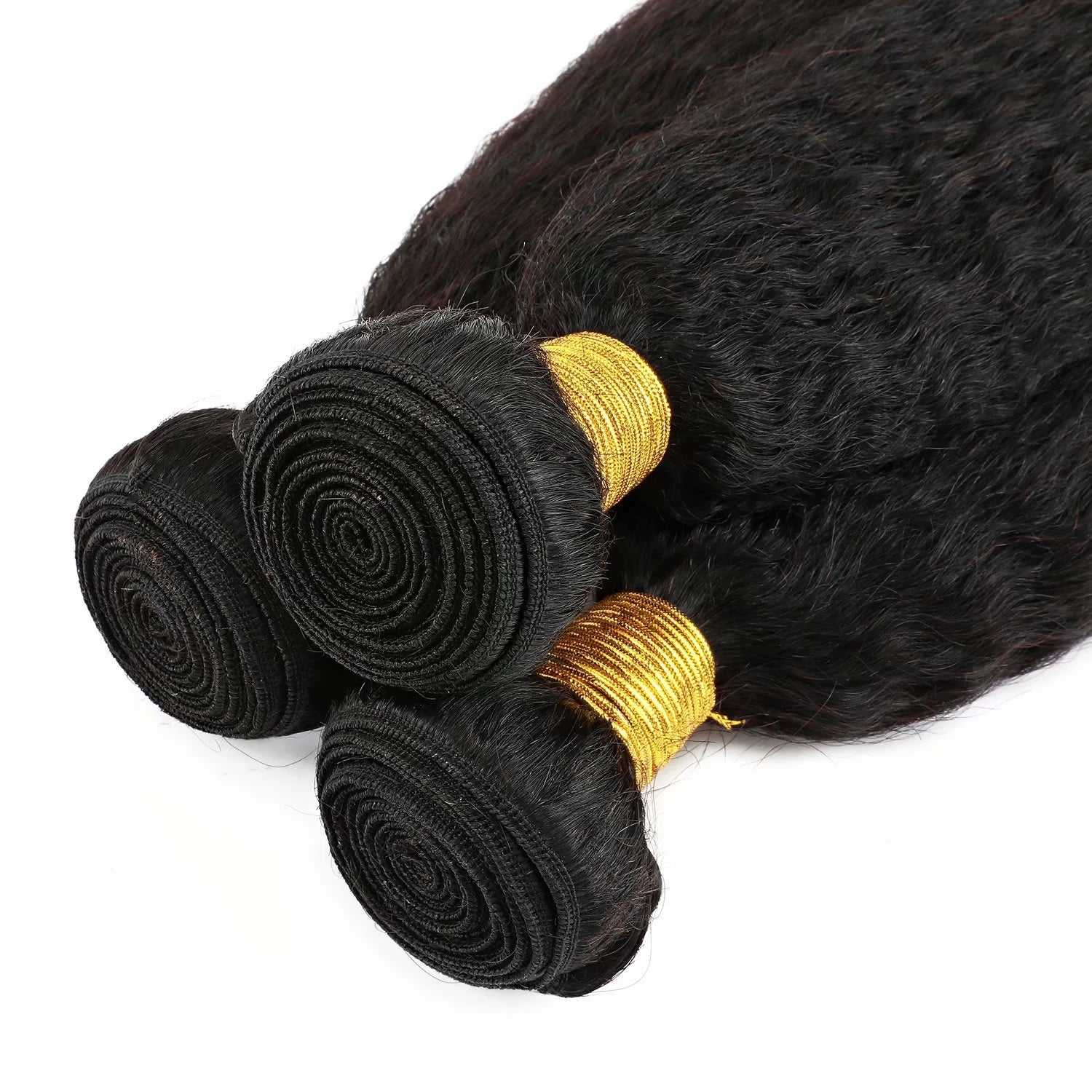Yaki Straight Brazilian Virgin Human Hair Weave Weft Human Hair Extensions Hair Bundles 10"-24" Black 2 Bundles Soft US