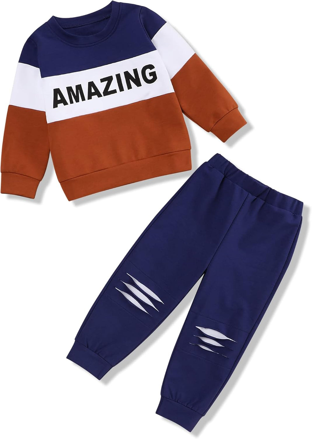 Toddler Boy Clothes Letter Long Sleeve Tops Sweatshirt Pants Toddler Outfits for Boys Fall Clothes 18M-6T