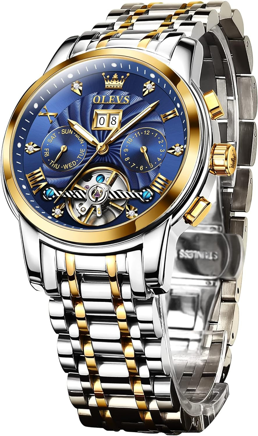 Blue Automatic Self Winding Wrist Watches for Men