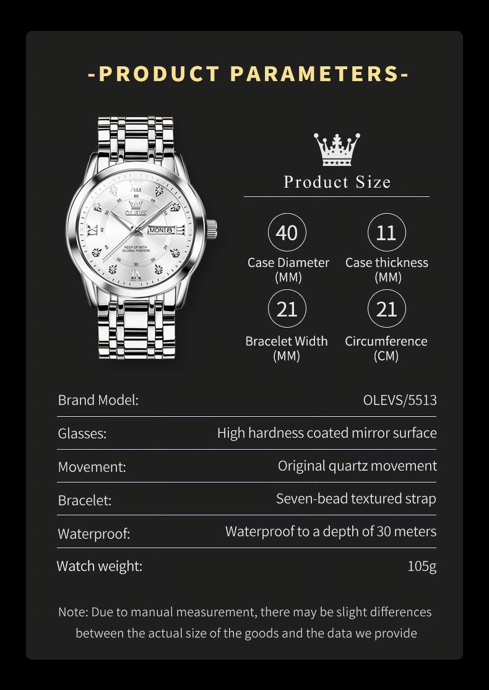 Watches for Men Classic Business Dress Analog Quartz Stainless Steel Waterproof Luminous Date Diamond Mens Wrist Watches Relojes De Hombre,Gold/Blue/Black Dial