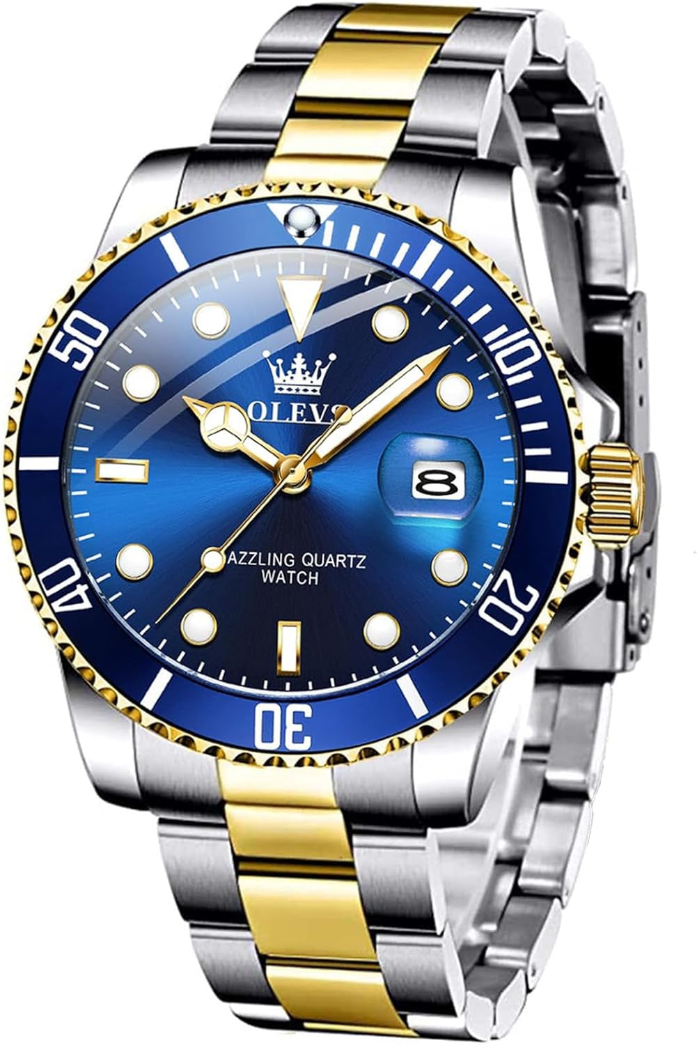 Invicta Reloj De Cuarzo Impermeable Acero Inoxidable Para Hombre Ion De Oro NEW.