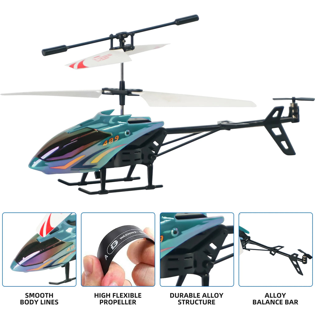 RC Helicopter, Radio Control Helicopter for Kids Dronecosmic Flying Orb Toy 2.4Ghz RC Aircraft LED Light RC Toys for Kids Adults, Green