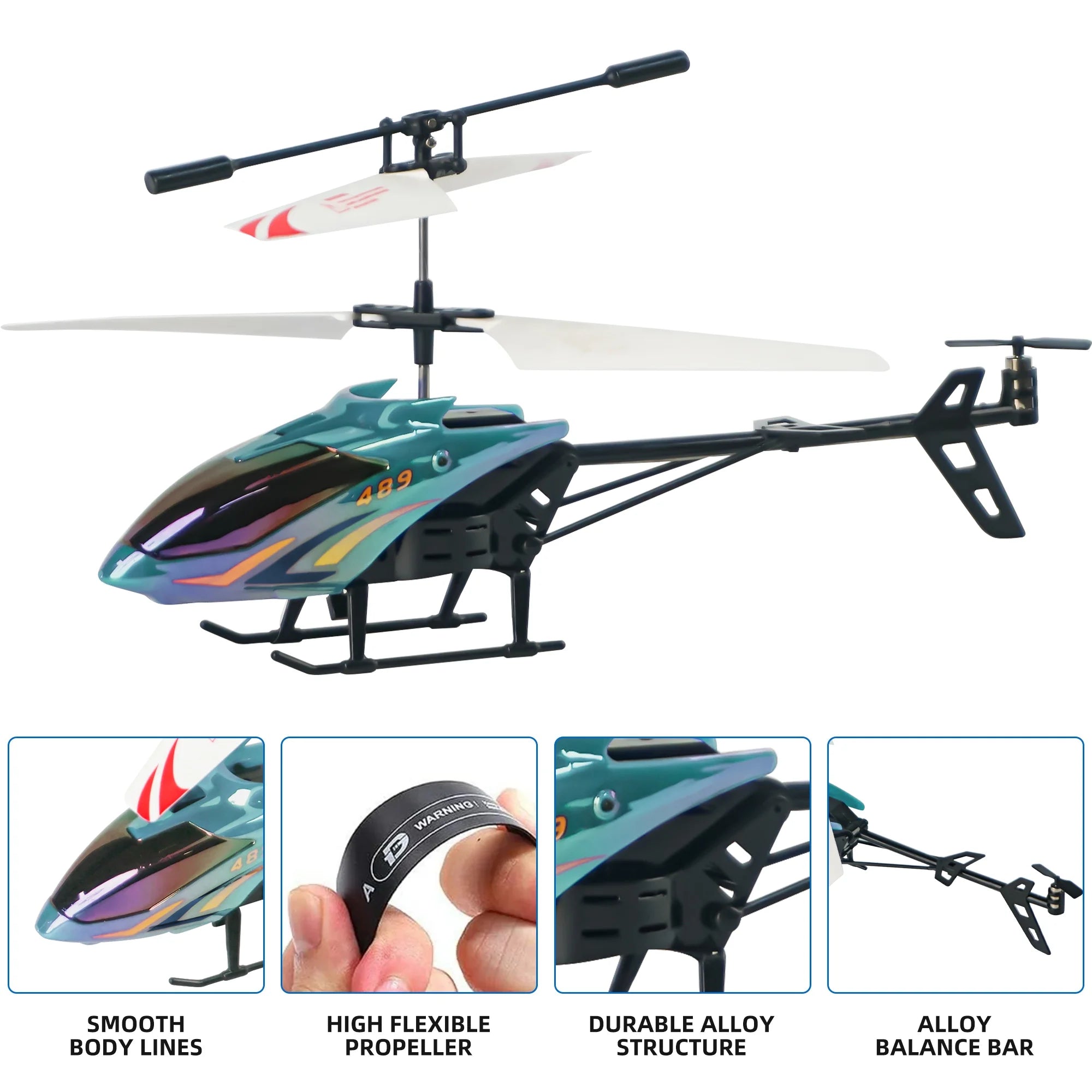 RC Helicopter, Radio Control Helicopter for Kids Dronecosmic Flying Orb Toy 2.4Ghz RC Aircraft LED Light RC Toys for Kids Adults, Green