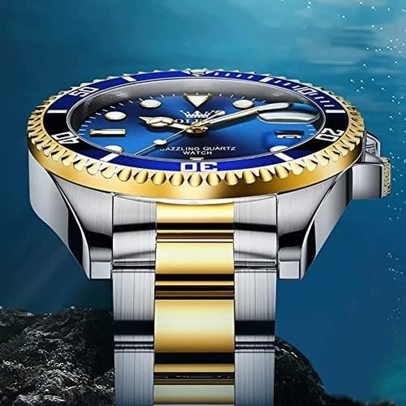 Invicta Reloj De Cuarzo Impermeable Acero Inoxidable Para Hombre Ion De Oro NEW.