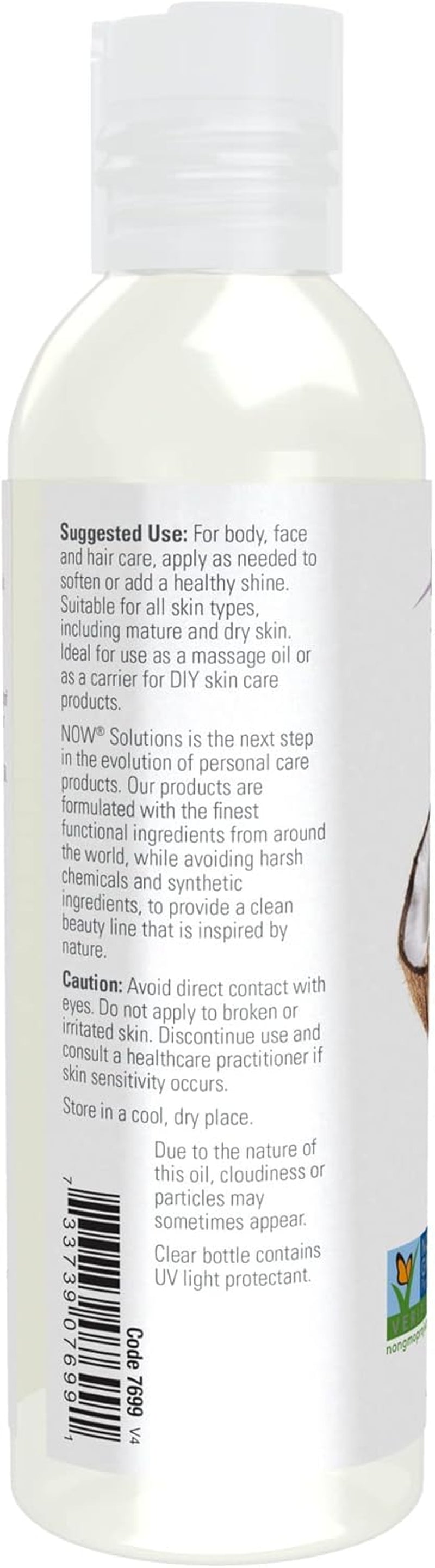 Solutions, Liquid Coconut Oil, Light and Nourishing, Promotes Healthy-Looking Skin and Hair, 4-Ounce