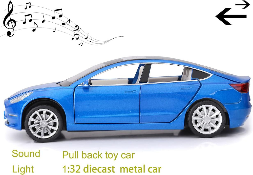 Toy Cars Model 3 Diecast Metal Cars Pull Back Car for Boys Toys Age 3 - 8 Years Old (Blue)