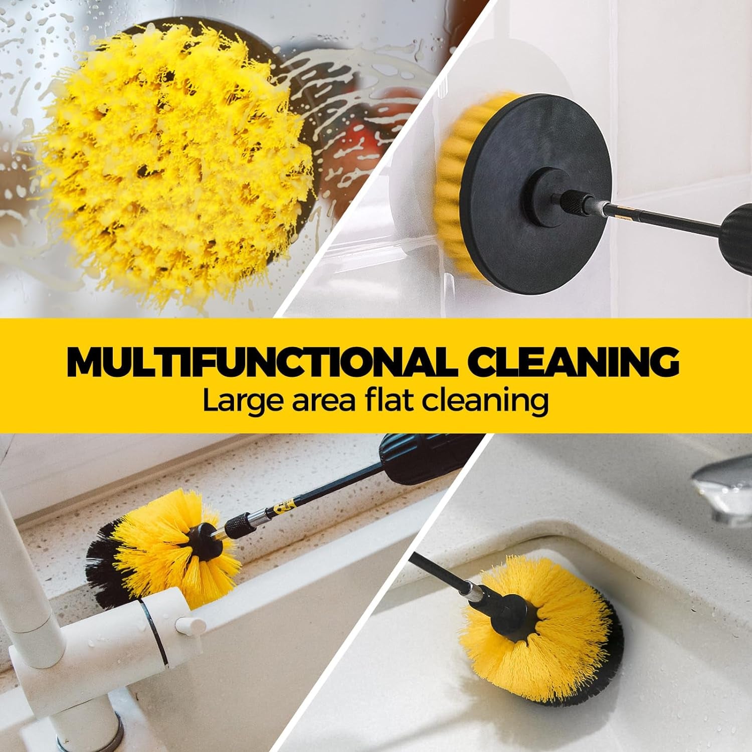 6Pack Drill Brush Power Scrubber Cleaning Brush Extended Long Attachment Set All