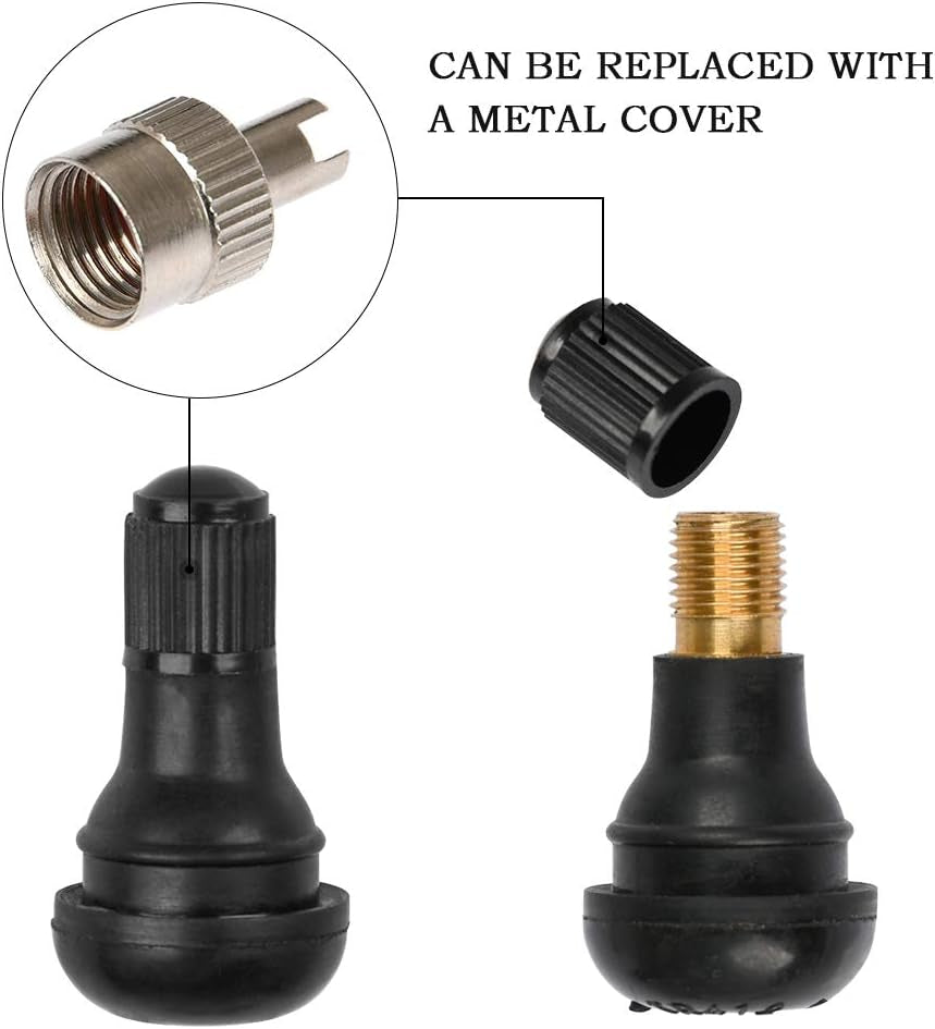 17PCS Tire Valve Stem Tool Puller and Installer Kit, 6 Pcs TR412 Tubeless Tire Valve Stems with Valve Stem Cores, Single Head Tire Valve Core Remover Tire Repair Install Tool