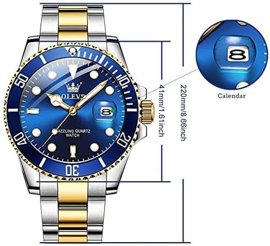 Invicta Reloj De Cuarzo Impermeable Acero Inoxidable Para Hombre Ion De Oro NEW.