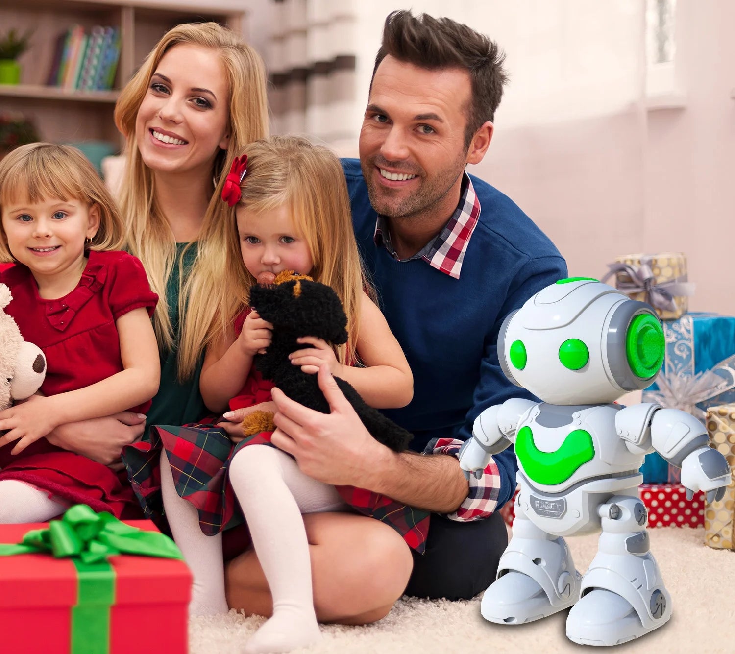 Robot Toy for Kids,Rc Intelligent Educational Samrt Robot for Boys Girls, Music/Light,White