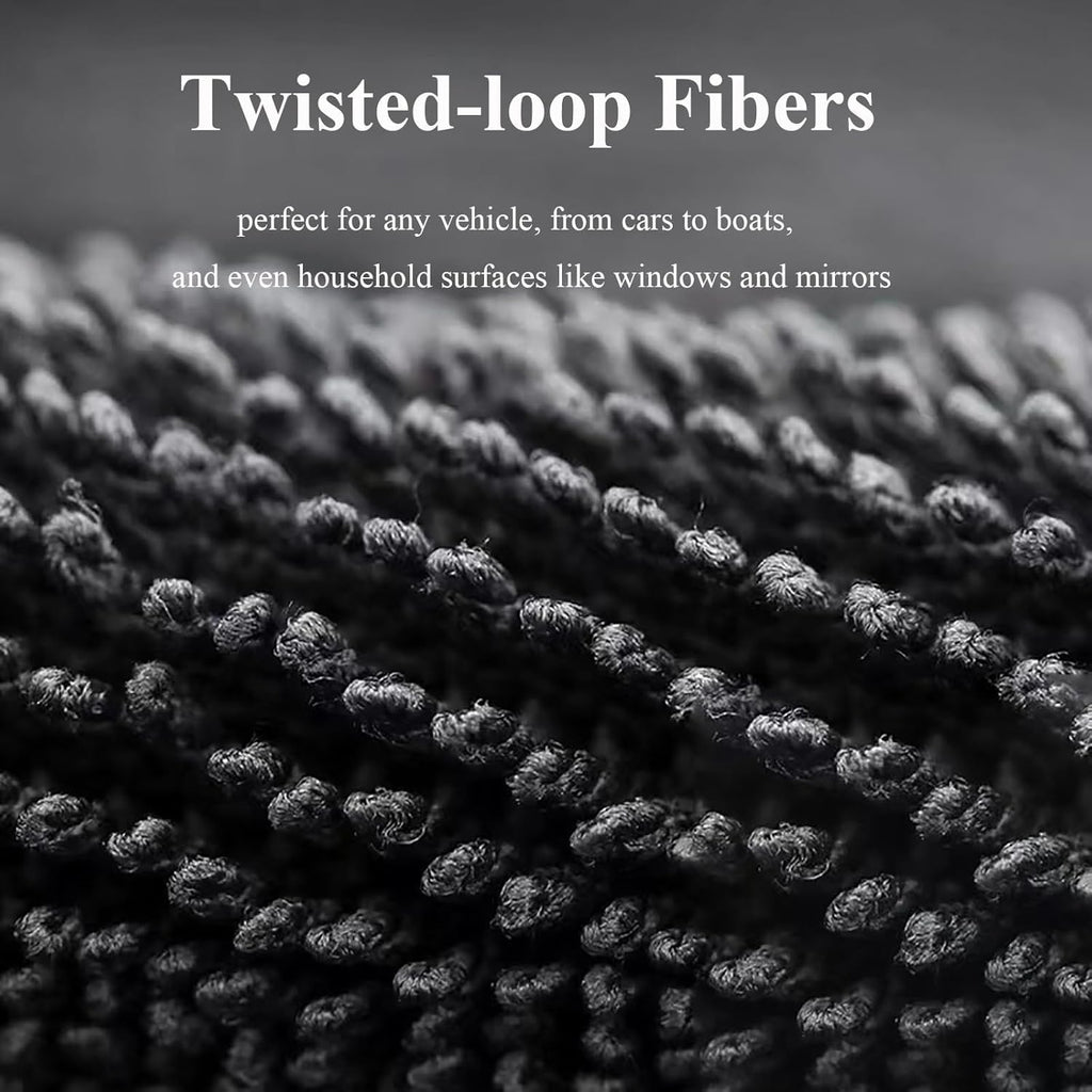 Lunara Drying Towel - Lunara Twisted-Loop Drying Towel, Streak Free Microfiber Cloth, Blackline Drying Towel, Microfiber Towels for Cars, Large Thickened Car Wash Towel (2PCS)