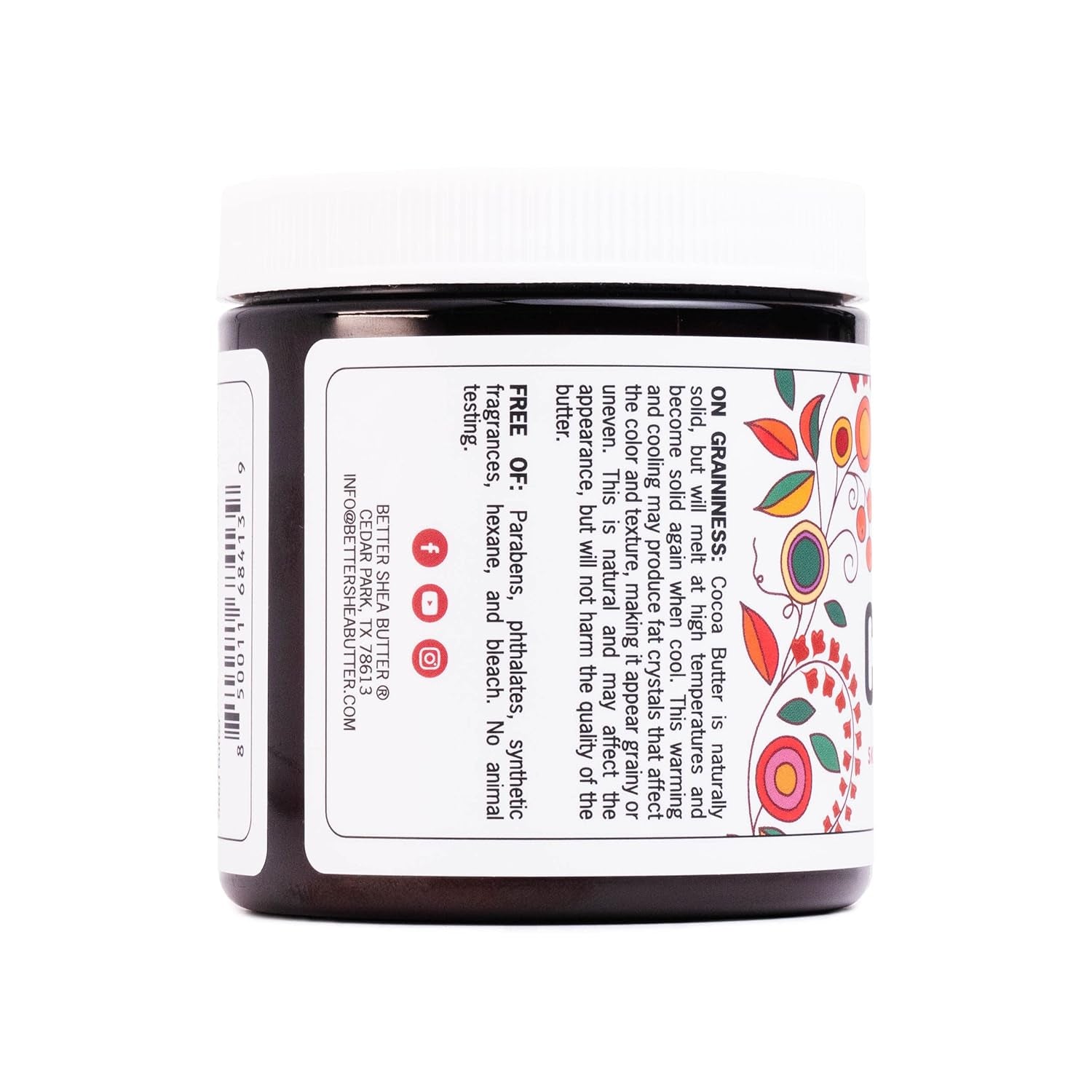 - 100% Pure, Unrefined Cocoa Butter - Deeply Moisturizes Skin, Diminishes Scars, Stretch Marks, Soothes Dry Skin - 8 Oz Jar
