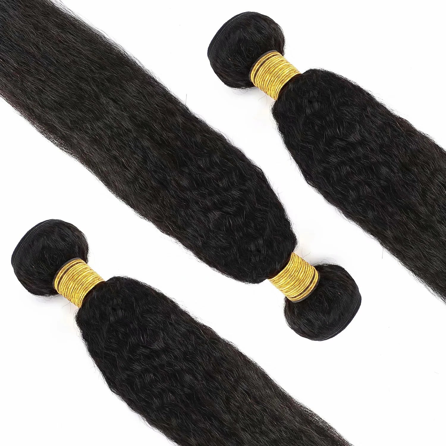 Yaki Straight Brazilian Virgin Human Hair Weave Weft Human Hair Extensions Hair Bundles 10"-24" Black 2 Bundles Soft US