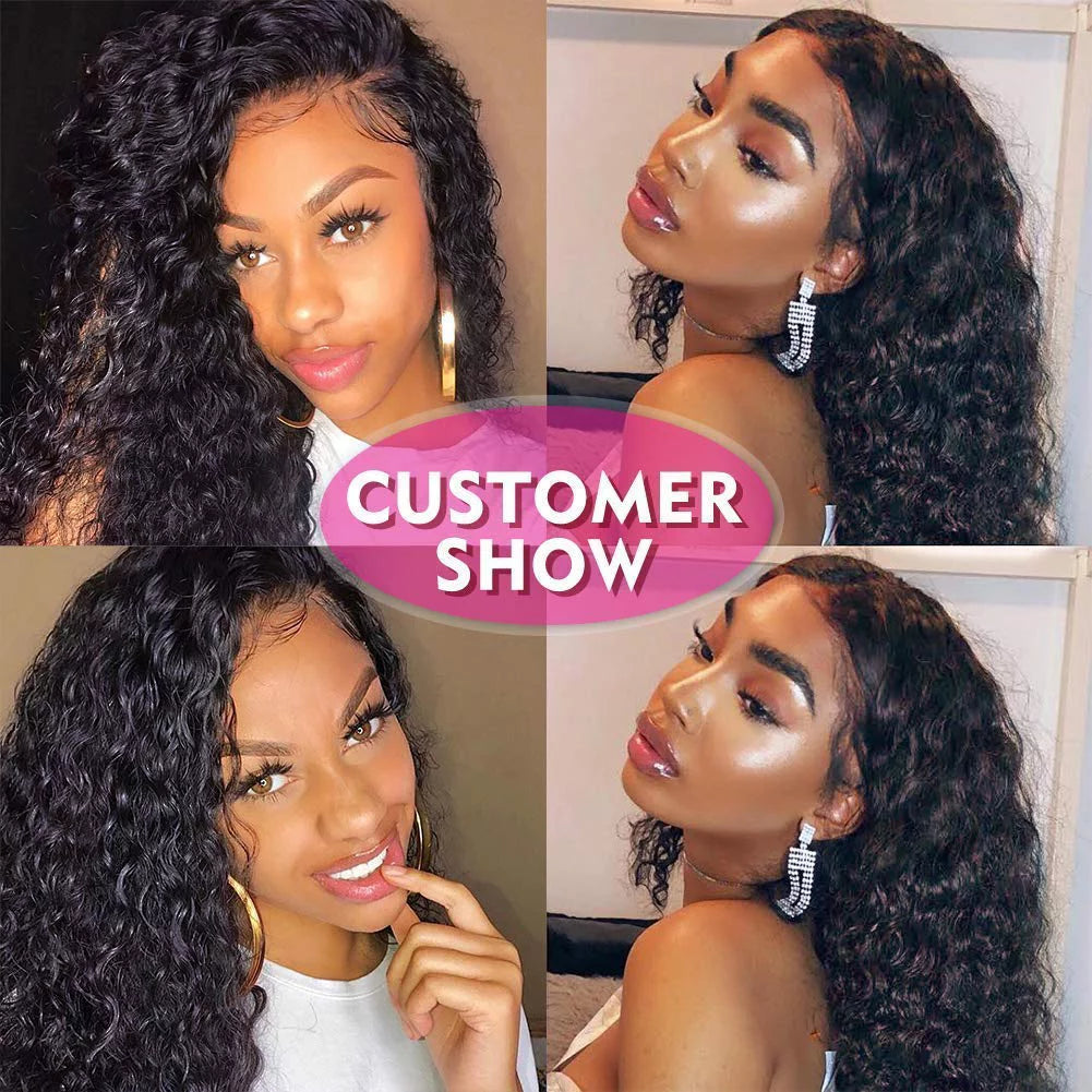 9A Deep Wave Wavy Extensions 100% Human Remy Unprocessed Virgin Hair Natural Black Color 1B - 16,18,18 INCH (3 Bundles)