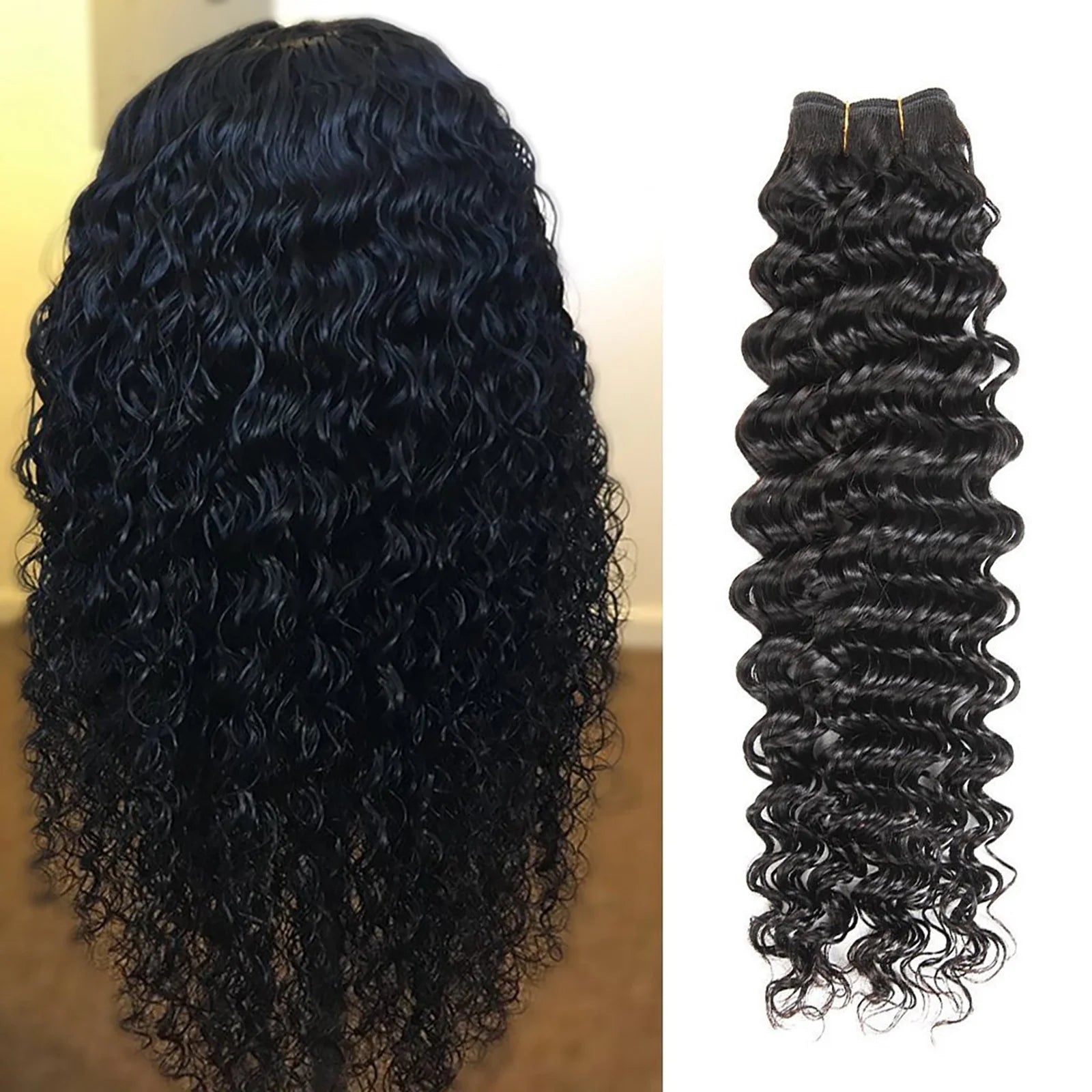Clearance Hair Extensions Human Hair Bundles Brazilian Hair Weave Bundles Natural Black Curly Hair, Human Hair Extensions Clearance Sale