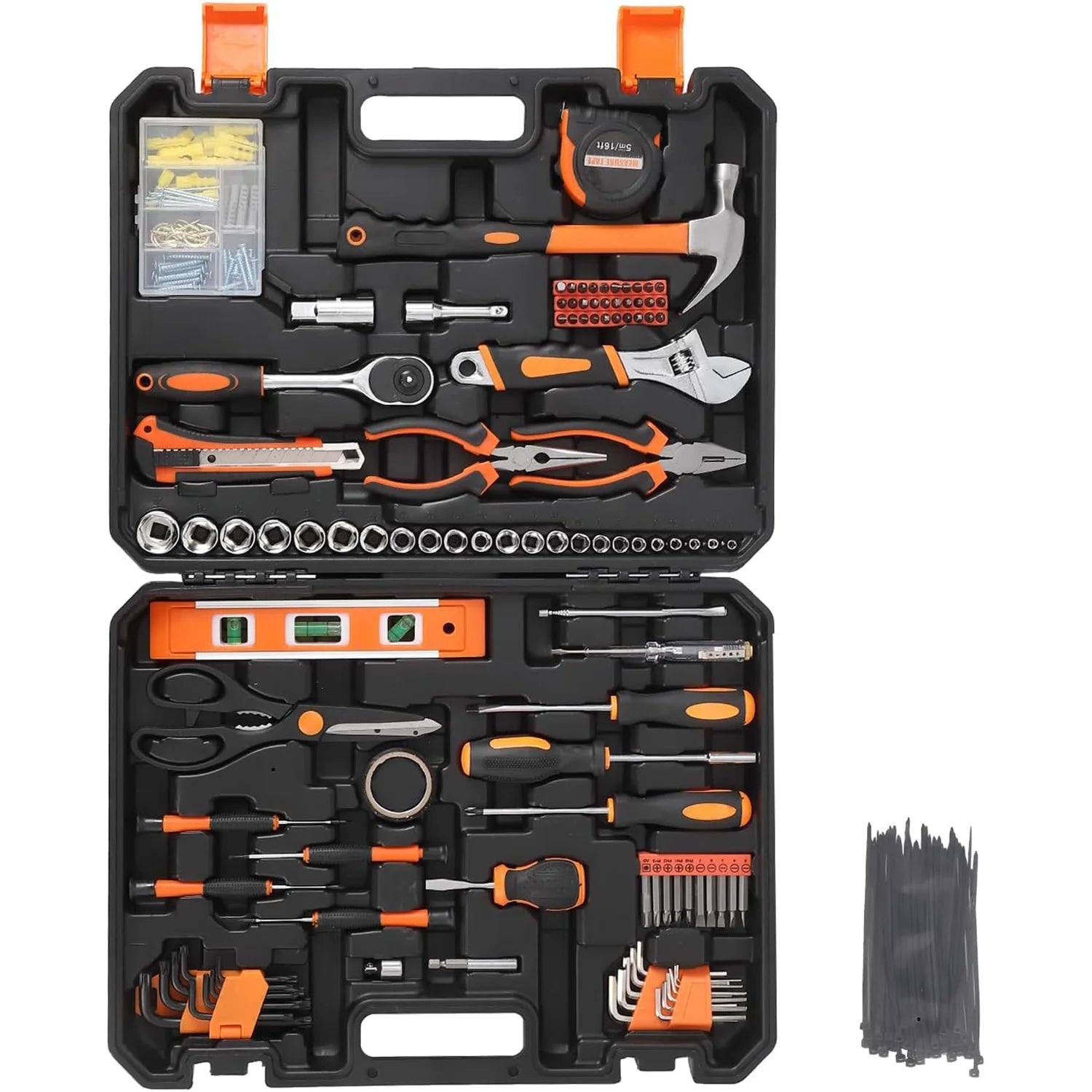 247Pcs Household Hand Tool Kit, General Home/Auto Repair Tool Set For, Household Hand Tool Set with Plier, Screwdriver Set, Socket Set, General Mechanic Tool Set with Portable Storage Case