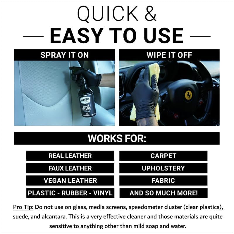 CAR GUYS Super Cleaner | Effective Car Interior Cleaner | Leather Car Seat Clean