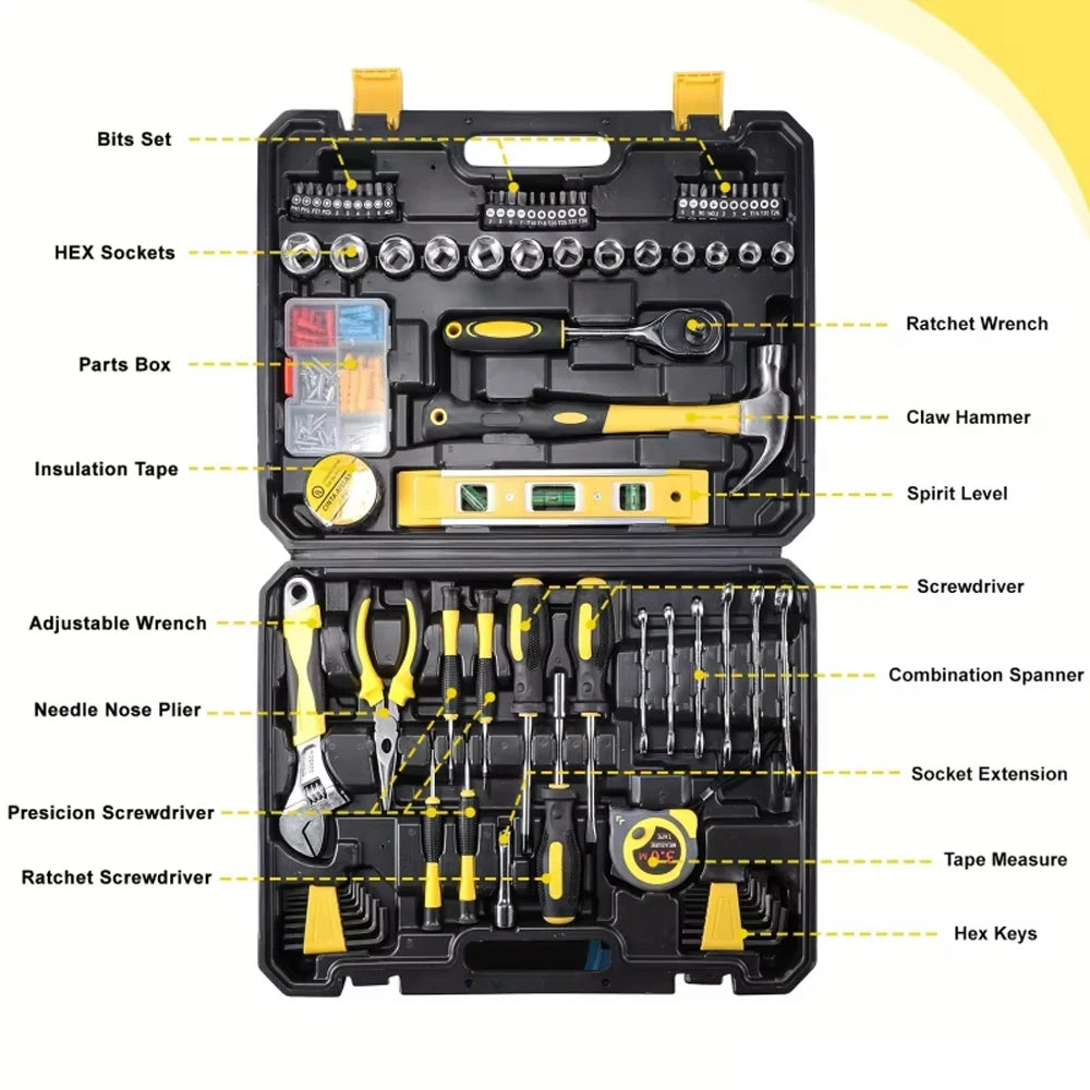 108 Pcs/Set Acmount Tool Kit Home Tool Kit DIY Household Tool Sets for Home Repair and Maintenance